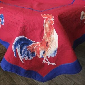 Rooster Script collection by Williams-Sonoma 70 x 108 tablecloth provence cotton